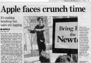 Leading the Newton protest at Apple in 1998