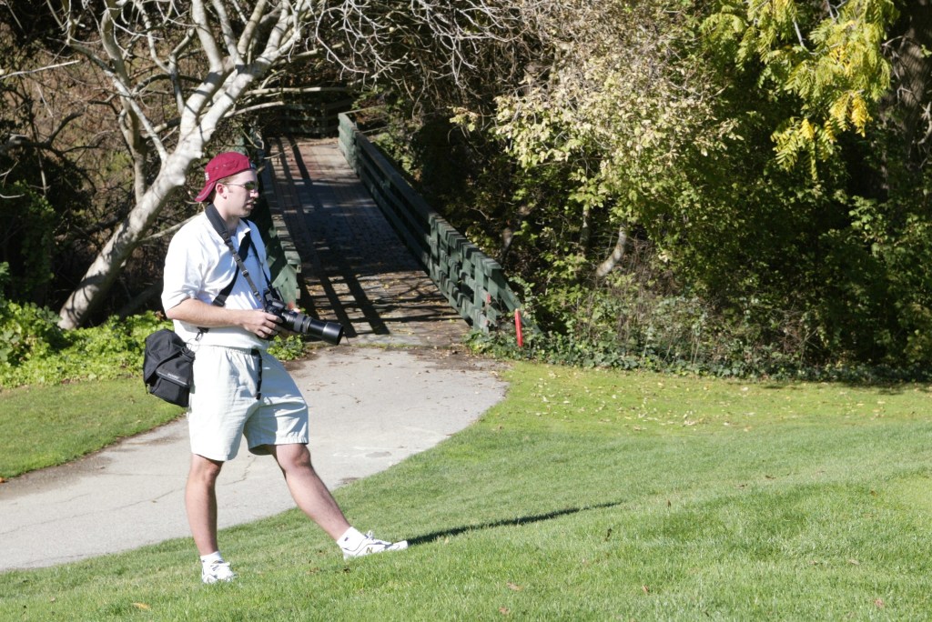 Photographing the Stanford golf team with Alex.