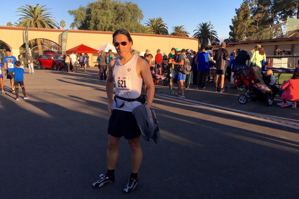 Waiting for the start of the Firehouse 5K run.