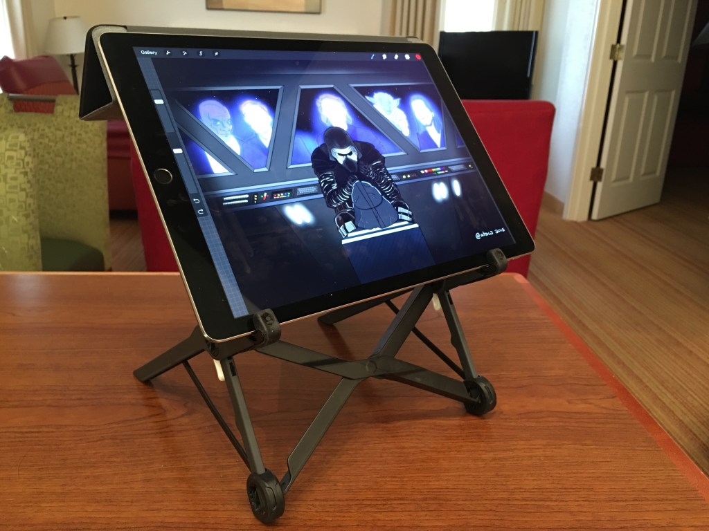 The Roost Laptop Stand and an iPad Pro at&nbsp;CES