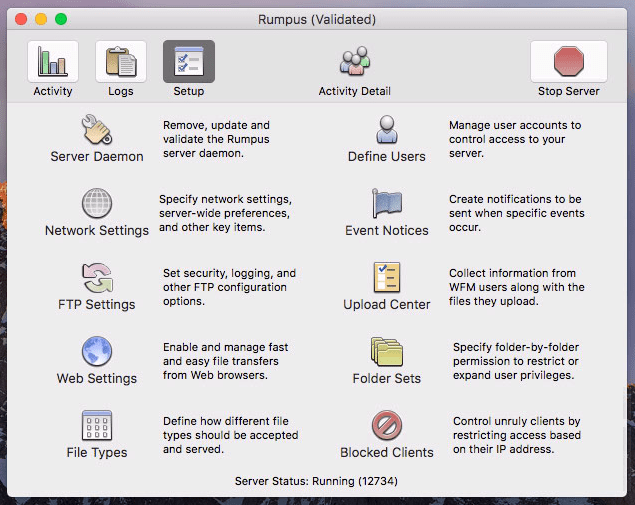 Rumpus Control Panel