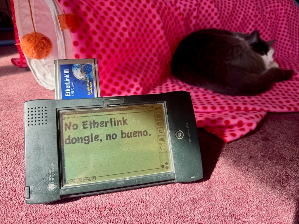 Without the dongle, I can't connect an Ethernet cable to the Etherlink III PCMCIA card.